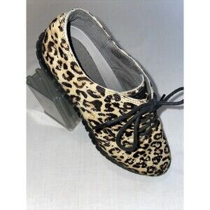 Cole Haan Zerogrand Sport Shoes Women's Size 6.5 M Tan Leather Leopard Motif